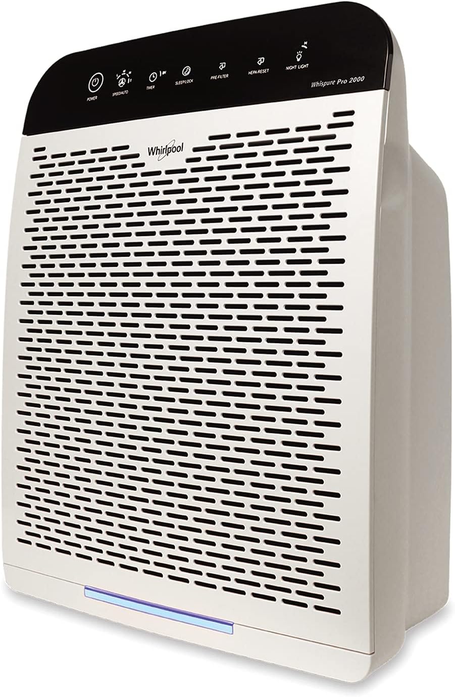 Whirlpool WPPRO2000P Whispure True Hepa Air Purifier, Activated Carbon, 508 Sq Ft, Smart Auto Mode, Ideal for Allergies, Odors, Pet Dander, Mold, Smoke, Wildfire, Germs - Pearl White