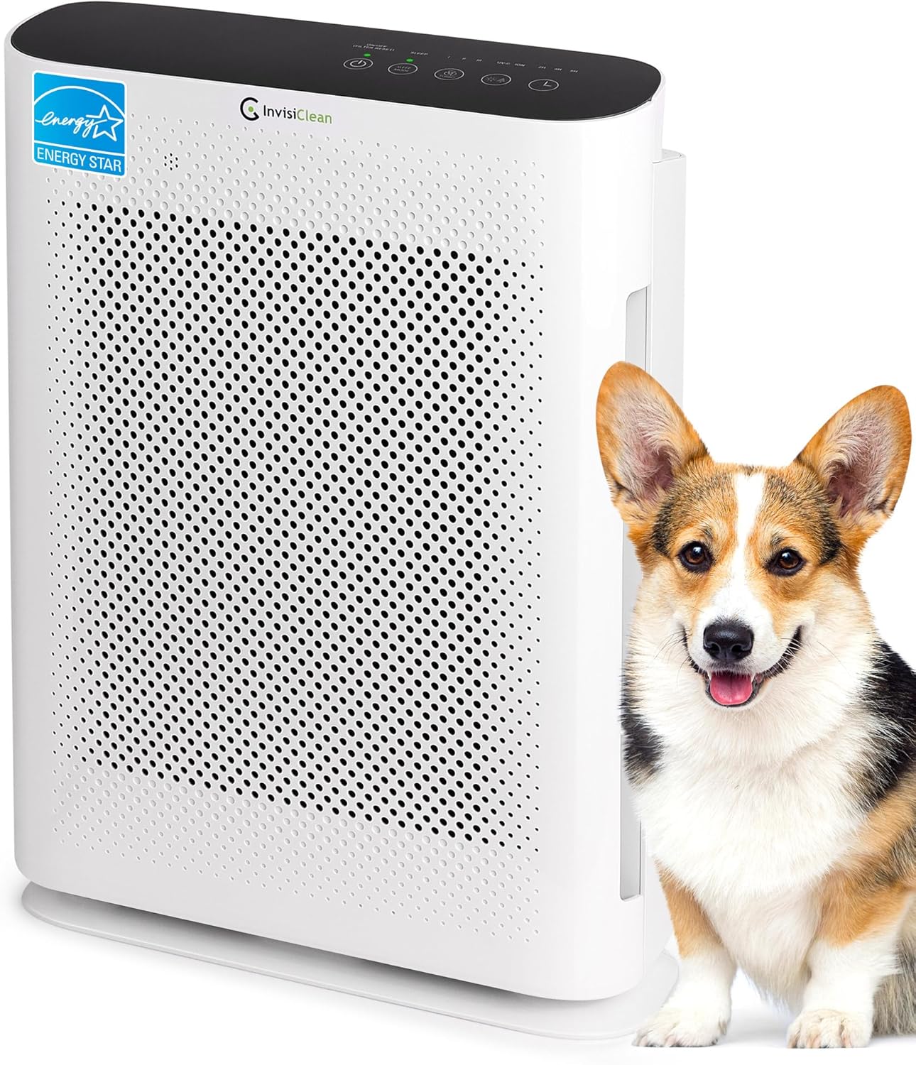 Air Purifier for Home Allergies & Pets | 4-in-1 H13 True HEPA Filter/Ionizer/Carbon + UV Light | Portable Air Purifiers for Large Room & Bedroom Odor Elimination - InvisiClean Aura II