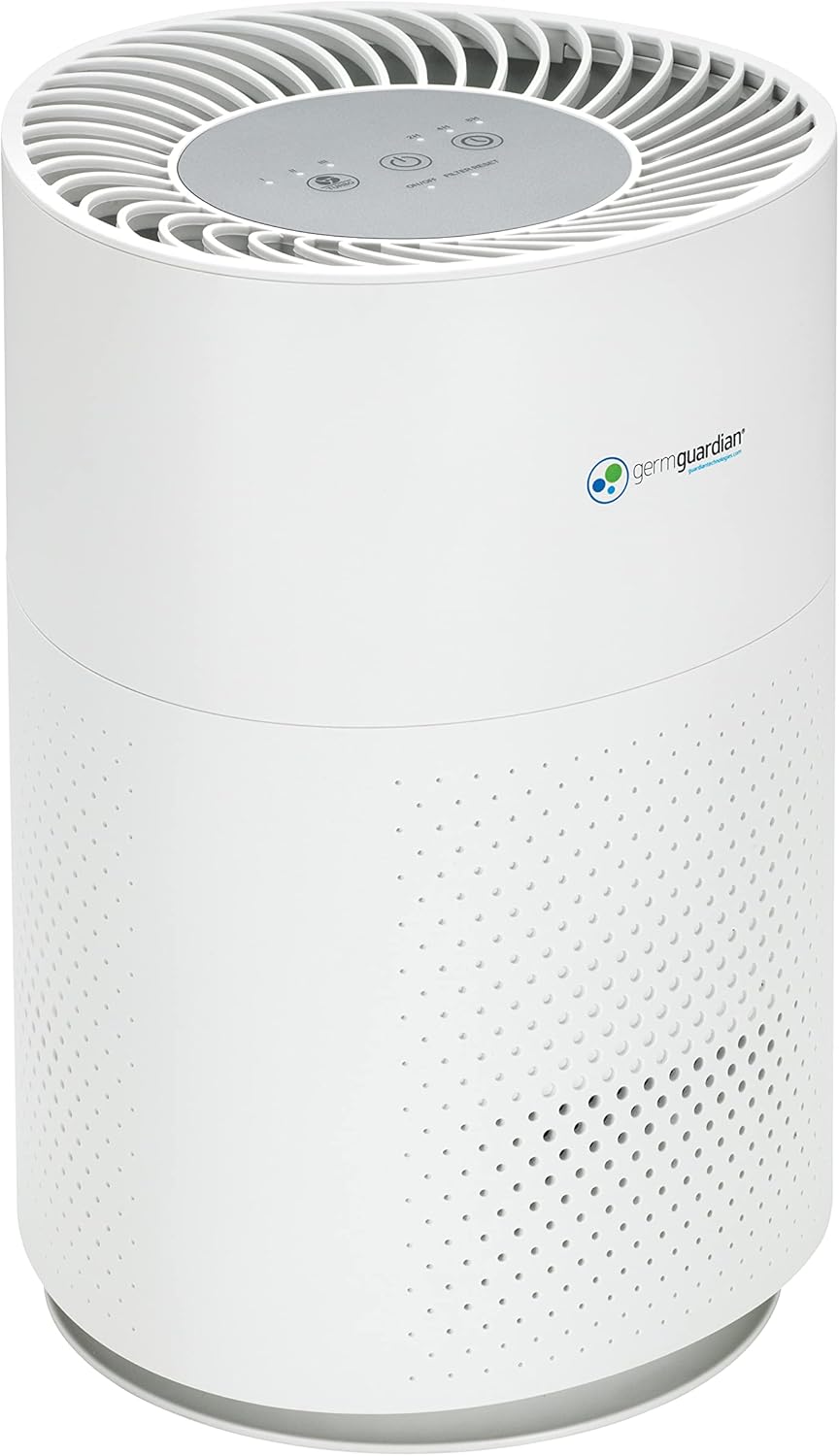 GermGuardian True HEPA Filter Air Purifier for Home, Office, Bedrooms, Filters Allergies, Pollen, Smoke, Dust, Pet Dander, Mold, Activated Carbon Eliminates Odors and Deodorizes, White, AC4200W