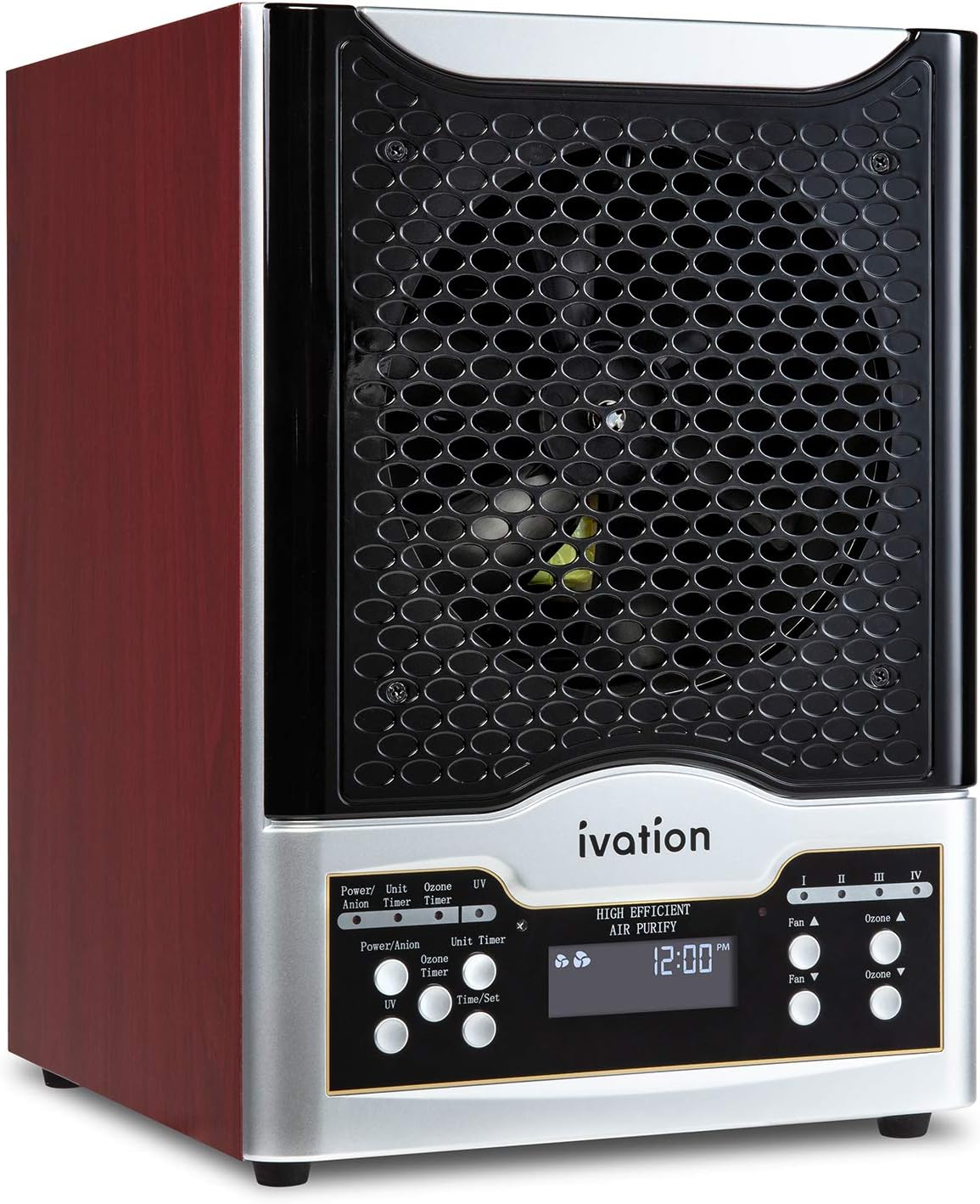 Ivation 5-in-1 HEPA Air Purifier & Ozone Generator W/Digital Display Timer and Remote, Ionizer & Deodorizer 3,700 Sq/Ft – HEPA, Carbon and Photocatalytic Filters, UV Light and Negative Ion Generator