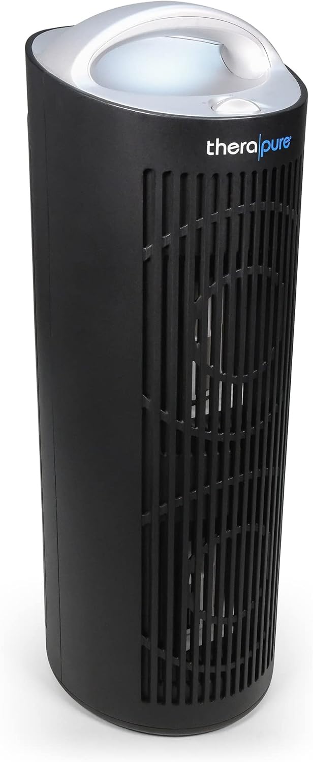 ENVION Therapure TPP620 Tower 4 Filter Stage Air Purifier with 3 Fan Speeds and Built In Handle for Small Spaces up to 300 Square Feet, Black
