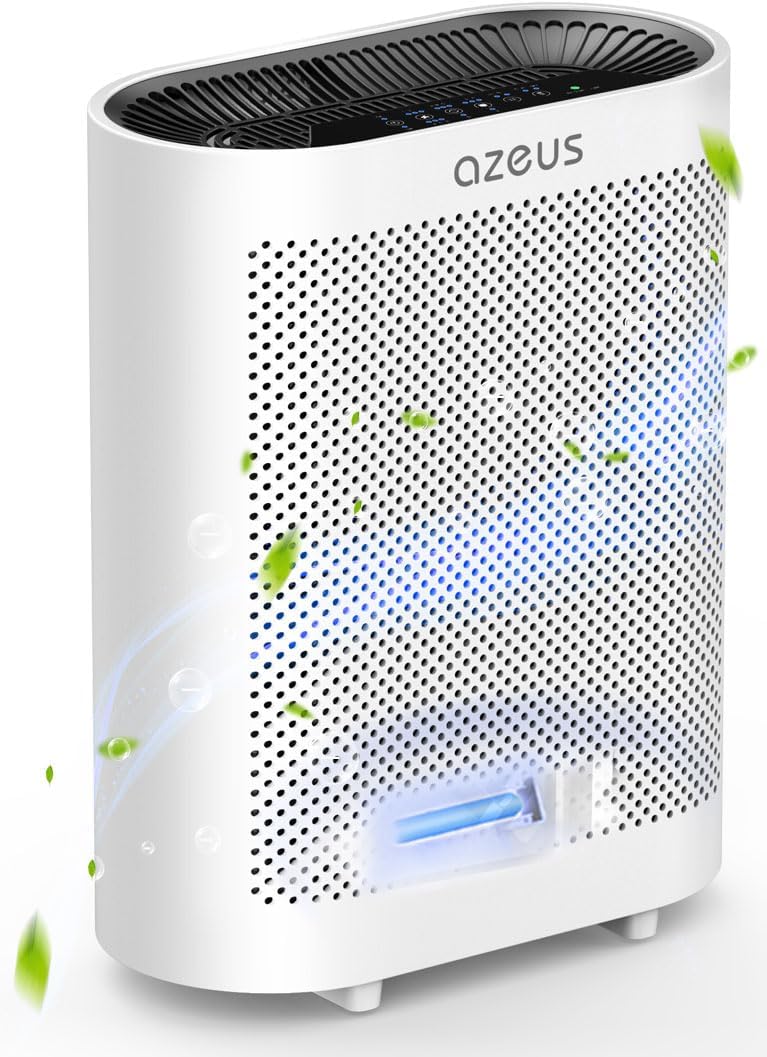 AZEUS True HEPA Air Purifier for Home, Up to 2160 sq ft Large Room, UV light | Ionic Generator | Office or Commercial Filter 99.97% Pollen Smoke Dust Pet Dander Auto Mode Sensor