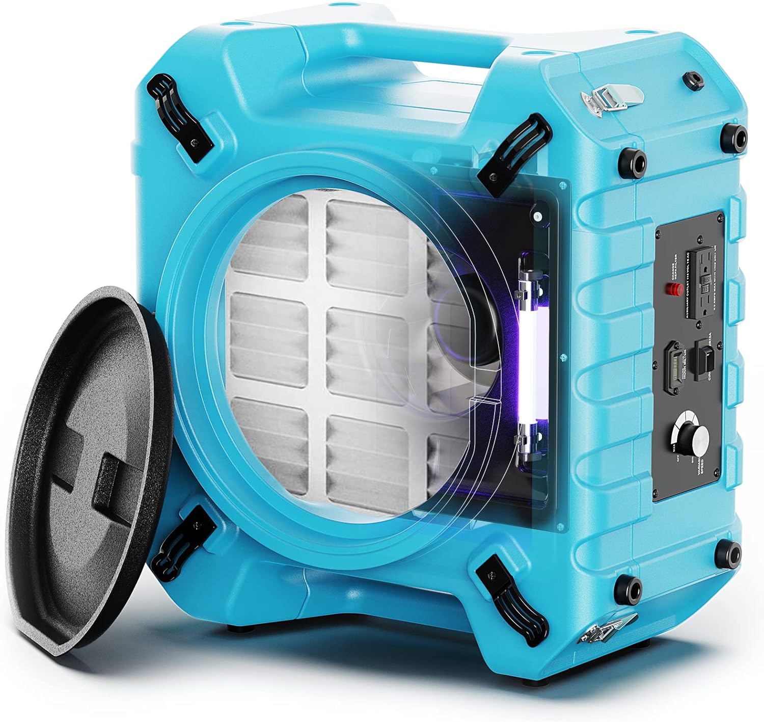 ALORAIR PureAiro HEPA Pro 870 Air Scrubber | UV-C Light Sterilization | 3-Stage Filtration Negative Machine Air Scrubber| Professional Water Damage Restoration for Air Cleaner | up to 550 CFM