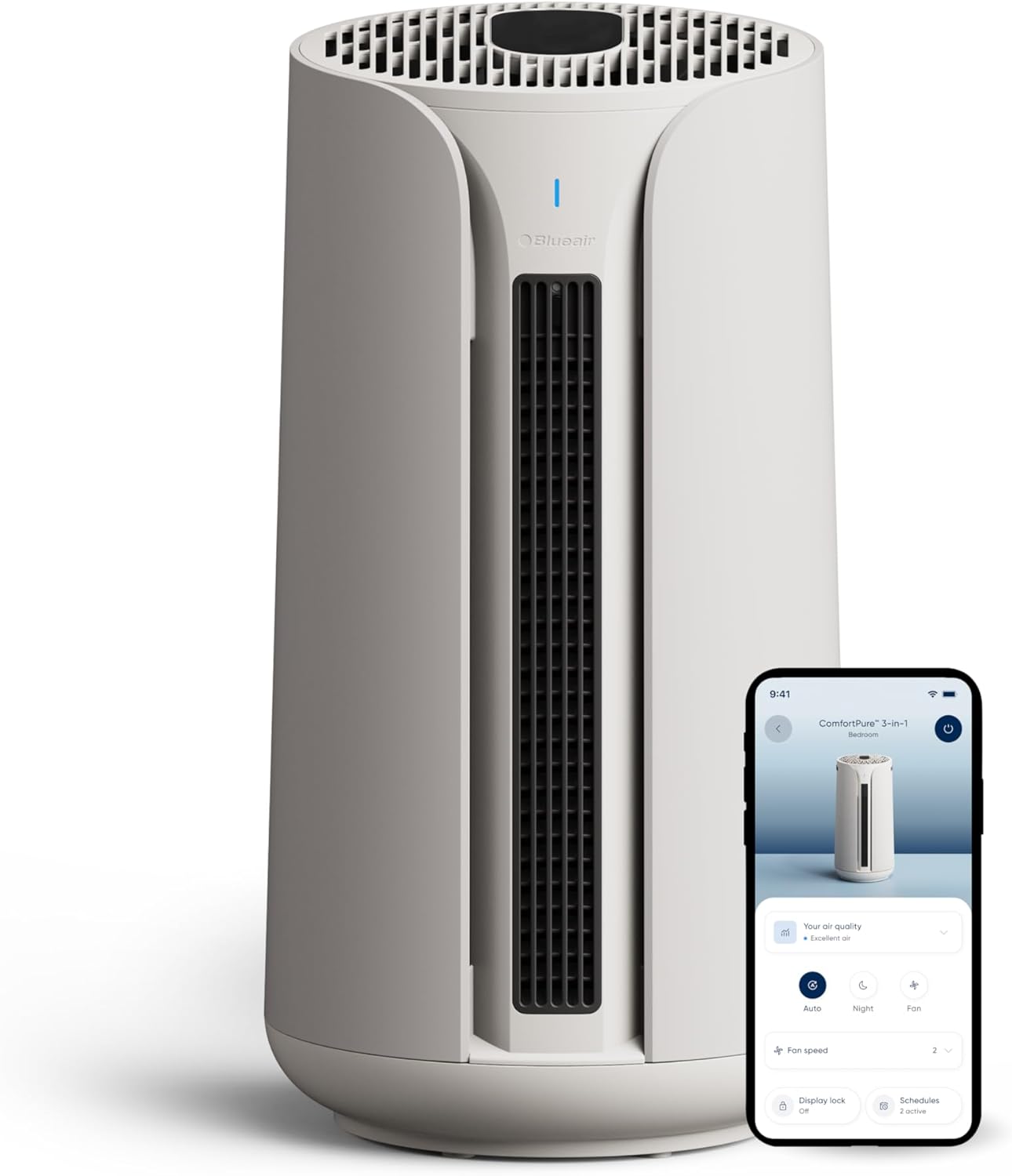 BLUEAIR ComfortPure Most Powerful 3-in-1 Air Purifier: Cooling, Heating, Purifying –HEPASilent Cleaner for Home, Pets, Allergies, Dust, Smoke, Odor – Covers 840 sqft in 60 Minutes – All season comfort