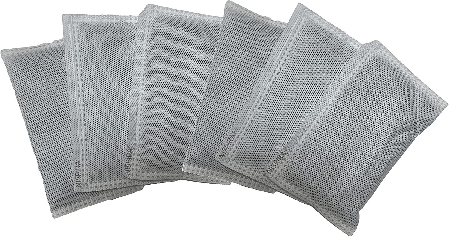 Nispira Activated Charcoal Odor Filter Refill Deodorizers 6 Packs For Trash Cans 8 Gallon and Larger, Compatible with Itouchless