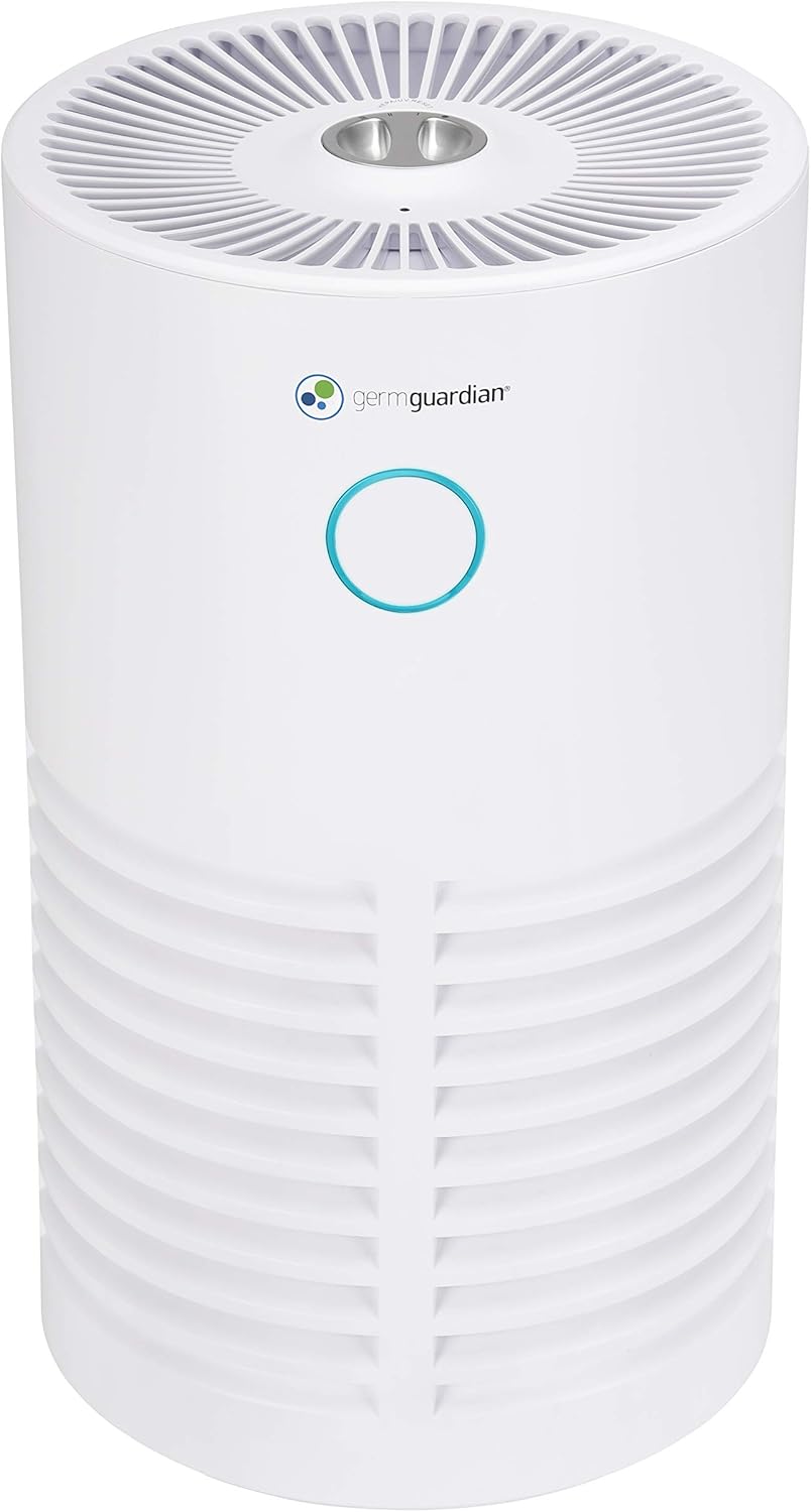 GermGuardian Air Purifier for Home 360° HEPA Filter, for Wildfire Smoke, Pet Dander, Pollen, Odors, Large Rooms Up To 728 Sq. Ft., Removes 99.97% Pollutants, UV-C Light, 15", White, AC4711W
