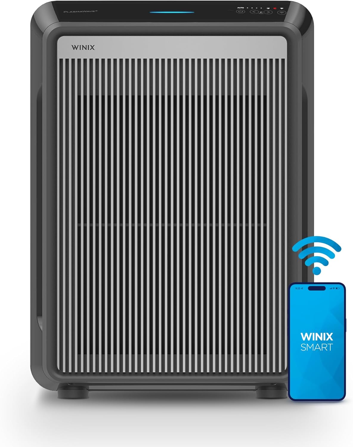 Winix 9800 4-Stage True Hepa Air Purifier with WiFi and PlasmaWave, 500 Sq Ft,Black,Large