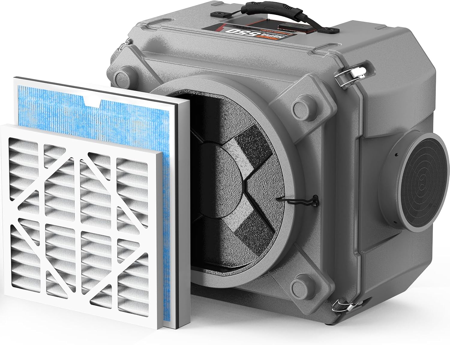 Abestorm Air Scrubber, Negative Air Machine with 3-Stage Filtration &16 Inch Air Inlet for Home, Industrial and Commercial Air Purifier, MEVR-10 & HEPA/Activated Carbon Filters, 550 CFM, Gray