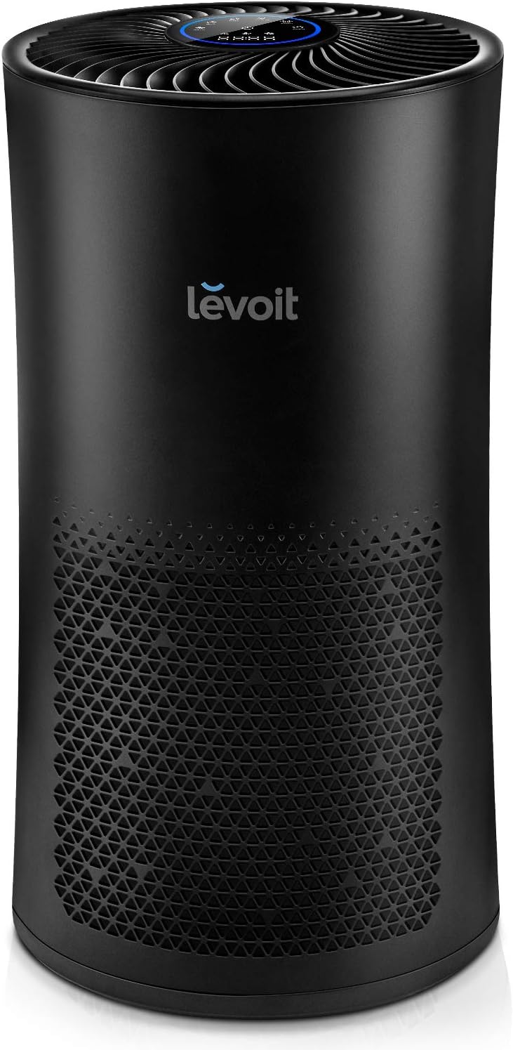 LEVOIT Air Purifiers for Home Large Room With Air Quality Monitor, Quiet for Bedroom, 3-in-1 Filter, Auto Mode, LV-H133, Black