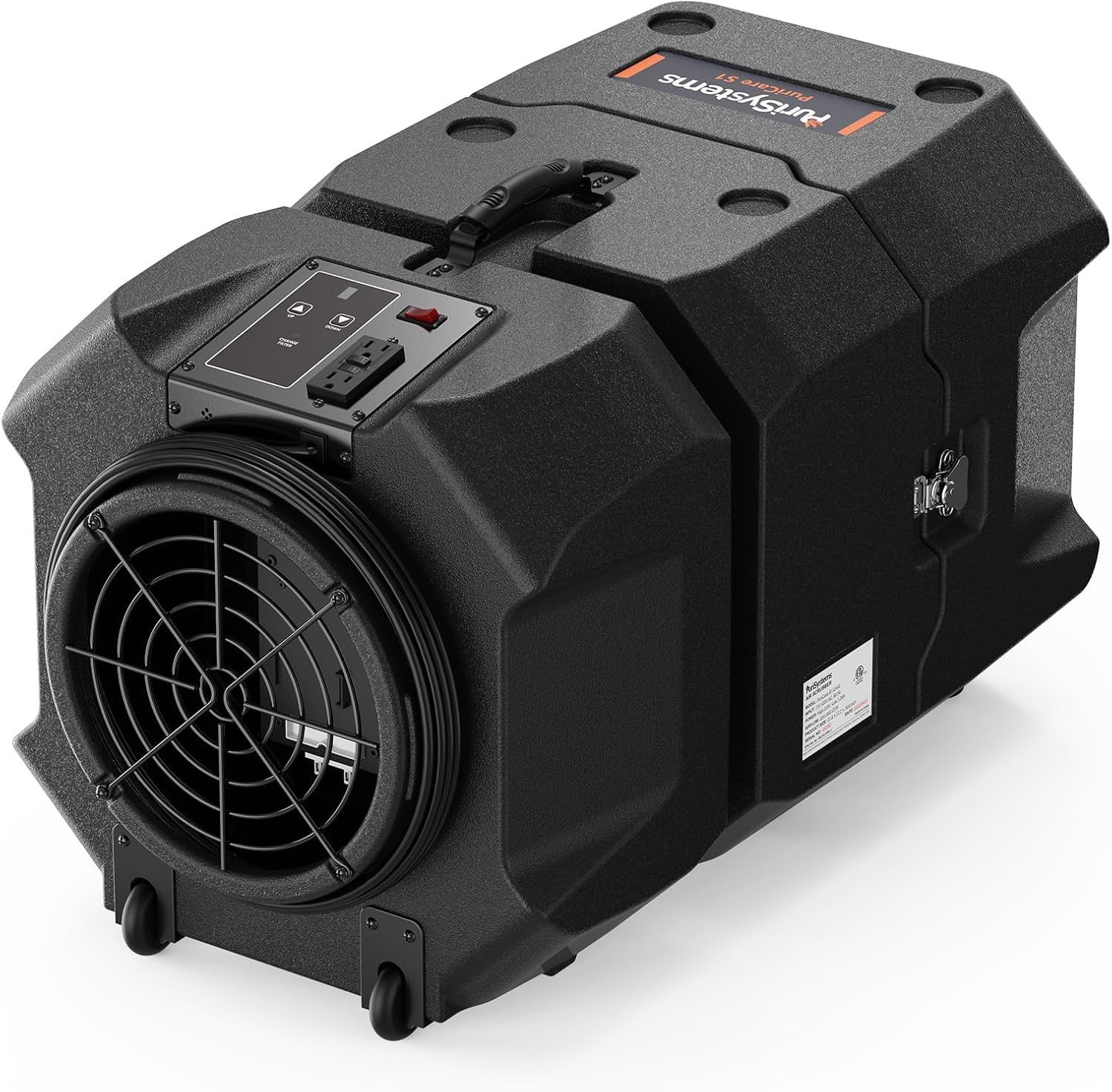 900 CFM Air Scrubber Commercial, Portable Industrial Air Purifier with HEPA/Activated Carbon Filter, 5-Speed, Stackable, GFCI Outlet, Negative Air Machine