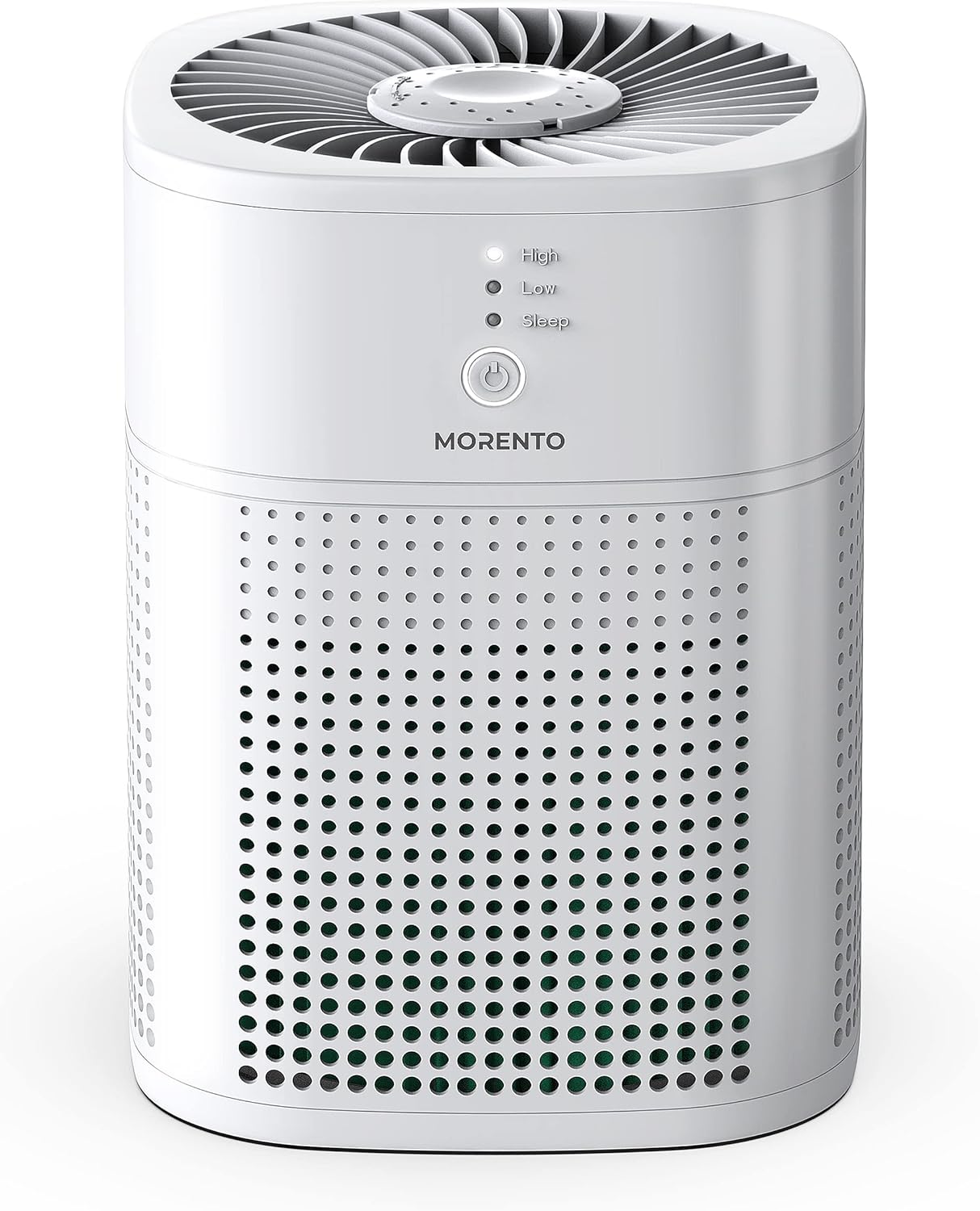 MORENTO Air Purifiers for Bedroom, Room Air Purifier HEPA Filter for Smoke, Allergies, Pet Dander Odor with Fragrance Sponge, Small Air Purifier with Sleep Mode, HY1800, White, 1 Pack+3 Modes