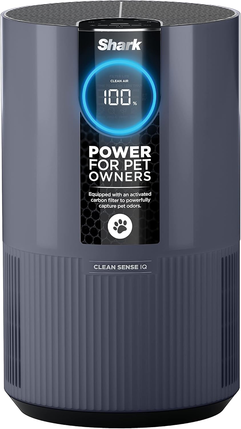 Shark HP102PETPR Clean Sense Air Purifier for Home, Allergies, Pet Hair, HEPA Filter, 500 Sq Ft Small Room, Bedroom, Captures 99.98% of Particles, Pet Dander, Fur, Allergens & Odor, Portable, Imperial