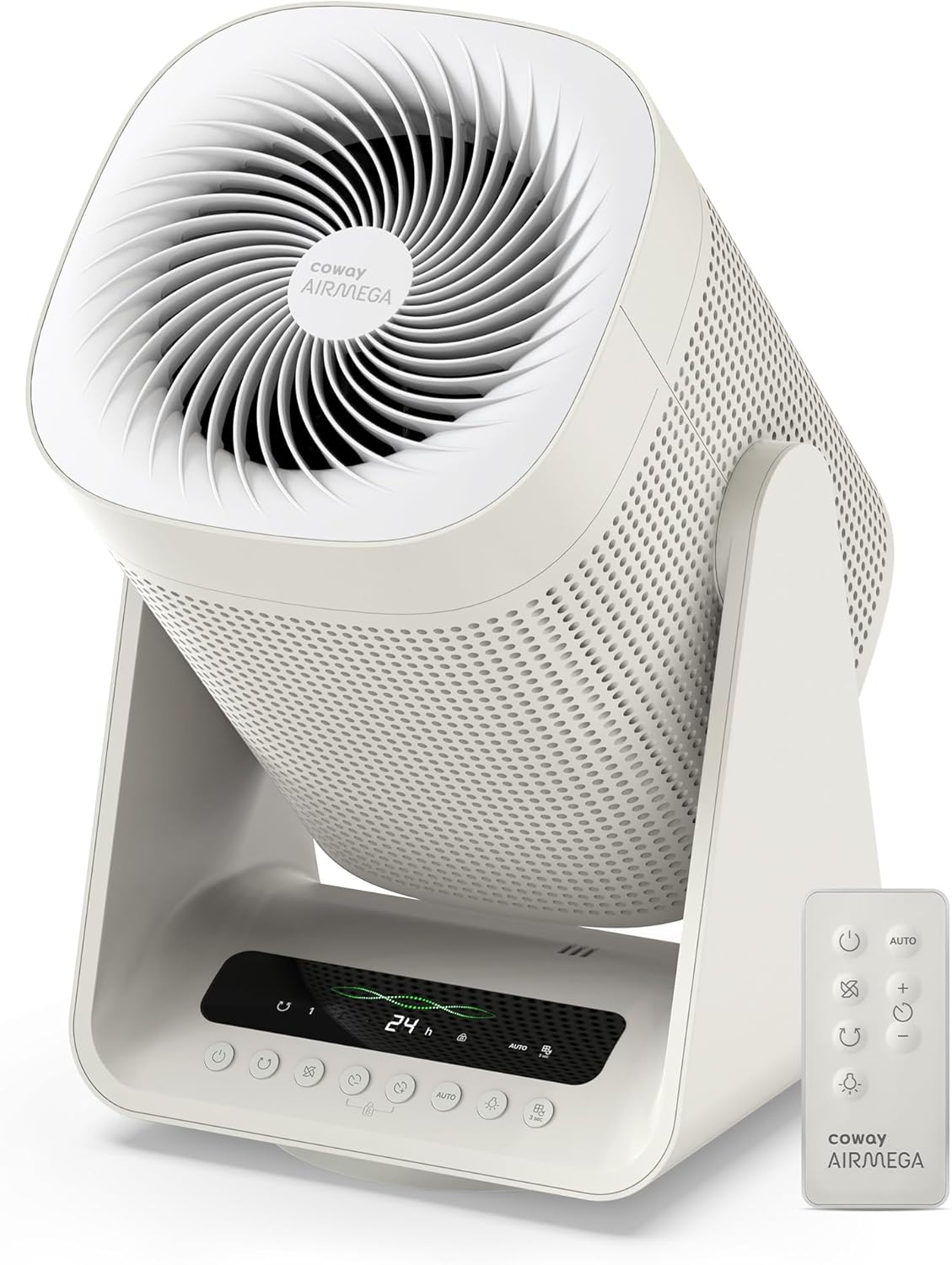 COWAY Air Purifier for Home Bedroom, 2-in-1 with Fan, True HEPA Filter for Smoke, Allergies, Pet Dander, Odor, Air Quality Monitor, Auto Mode, Remote Control, Timer, 3-Year Warranty, Aim, Marshmallow