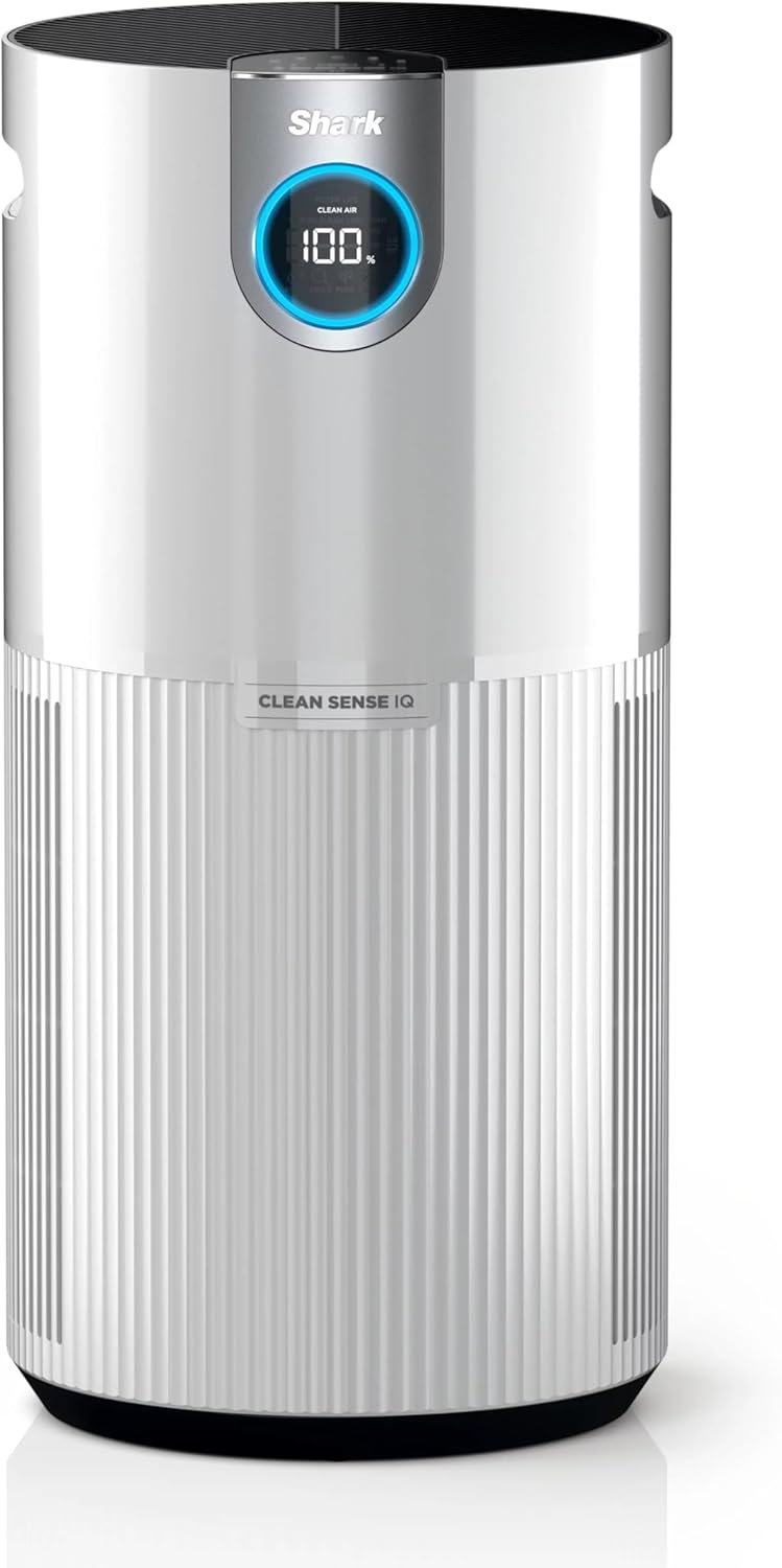 Shark HP200 Air Purifier MAX with Nanoseal HEPA, Cleansense IQ, Odor Lock, Cleans up to 1000 Sq. ft. and 99.98% of Particles, Dust, Allergens, Smoke, 0.1–0.2 Microns, White (Renewed)