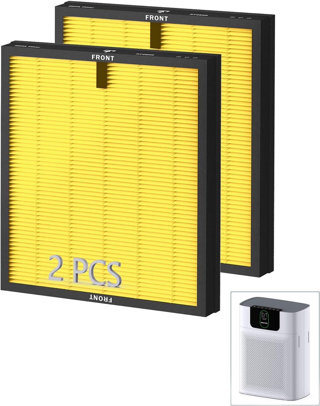 Official Genuine HY4866 Replacement Filter H13 TRUE HEPA Filter, Four-layer high-efficiency purification filter Suitable for WESTHEY HY4866 Air Purifier, Pet Filter 2 PCS