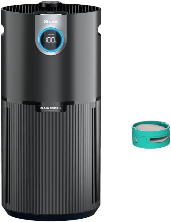 Shark Clean Sense Air Purifier MAX with Odor Neutralizer Technology, HEPA Filter, 1200 Sq Ft, XL Room, Whole Home, Captures 99.98% of Particles, Allergens, Smells & More, Grey (Renewed)