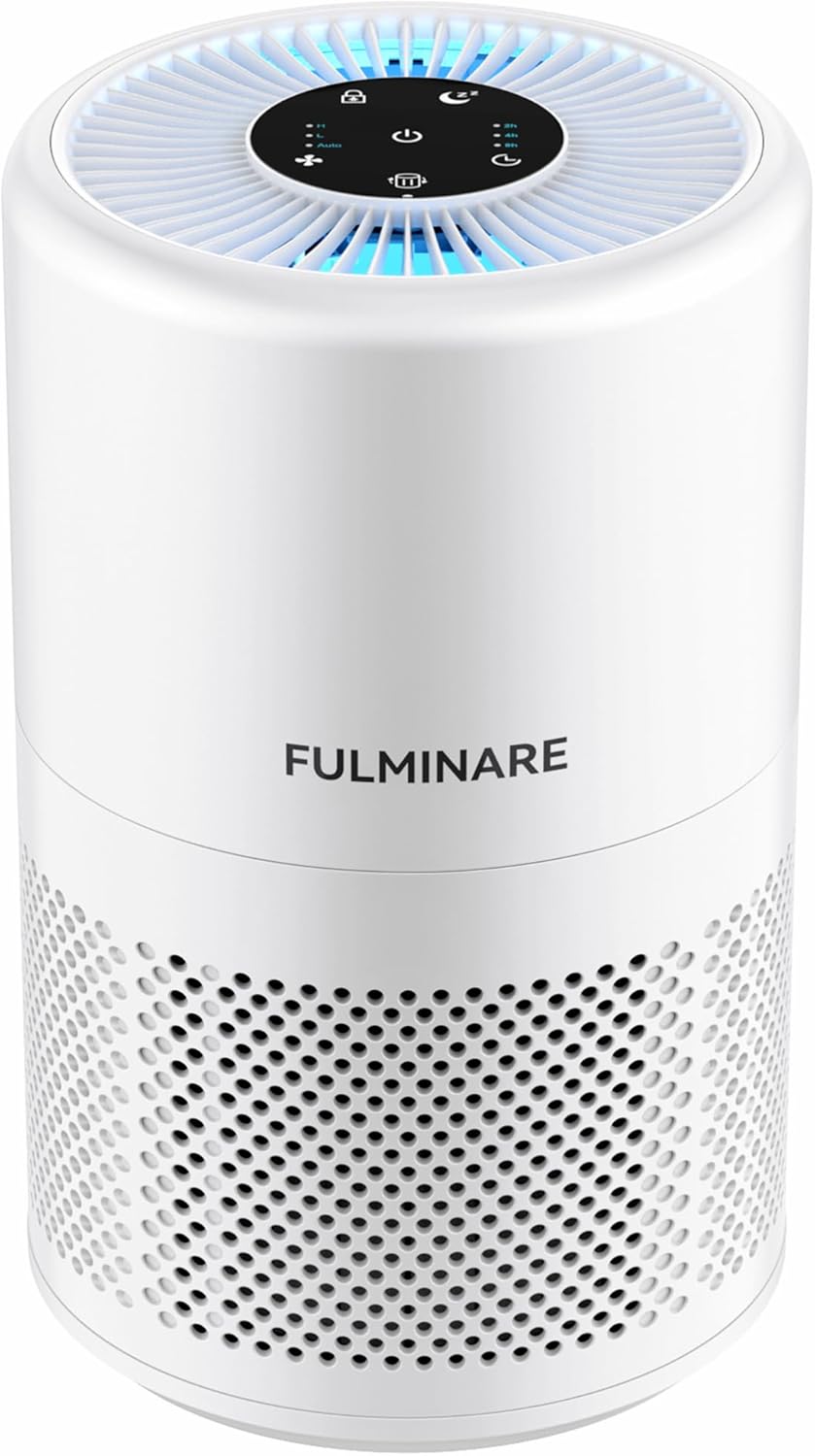 FULMINARE Air Purifiers for Home Large Room, 1095 Ft² Coverage, True HEPA Air Purifier for Bedroom, Pets, Smokers, Air Cleaner with Auto Variable Frequency, Sleep Mode, Timer