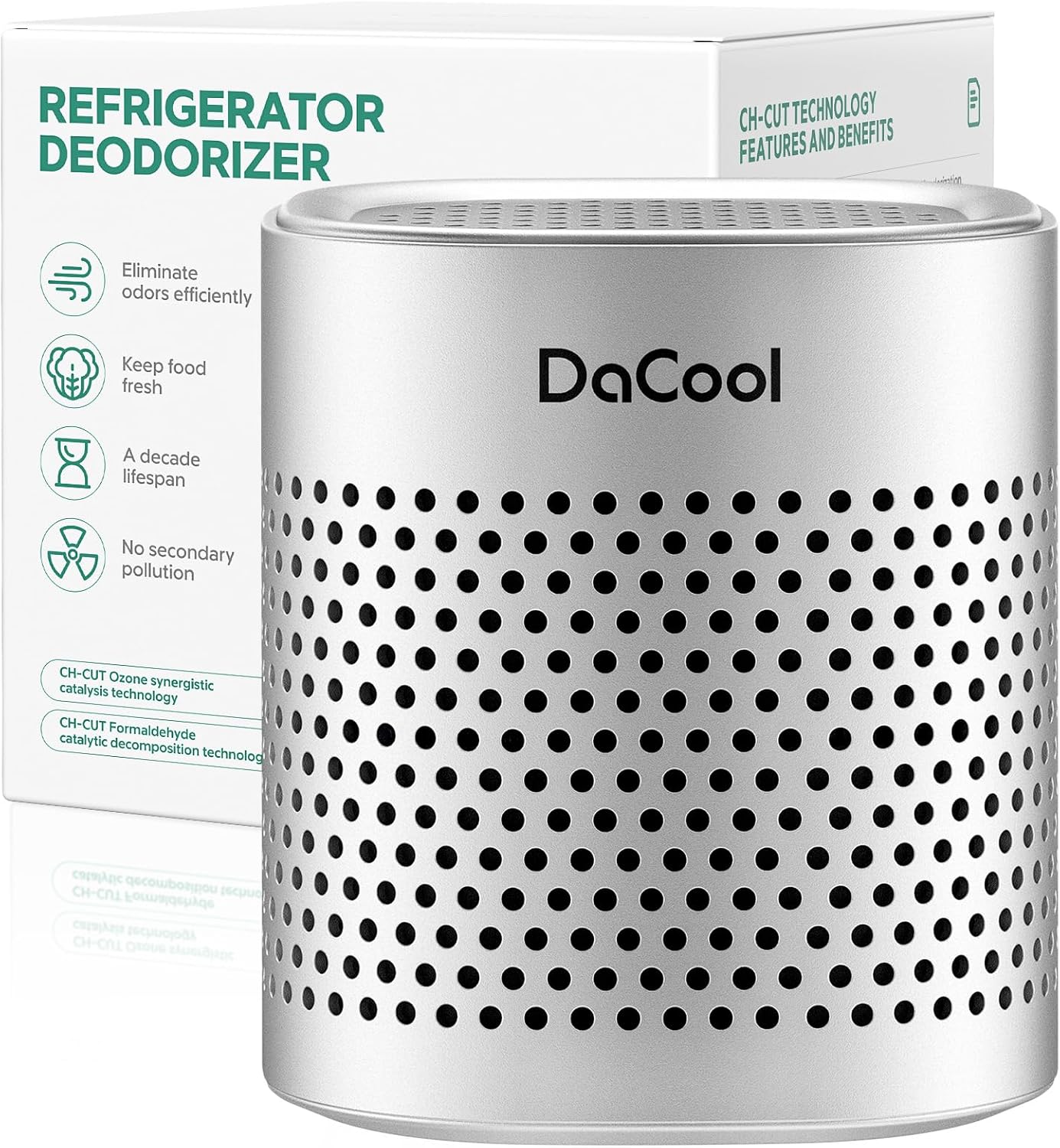 Refrigerator Deodorizer Odor Eliminator for Fridge Lasts for 10 Years Fridge Deodorizer Travel Size Odor Smell Remover for Car, More Effective Than Baking Soda Bamboo Charcoal Air Purifying Bag,Silver