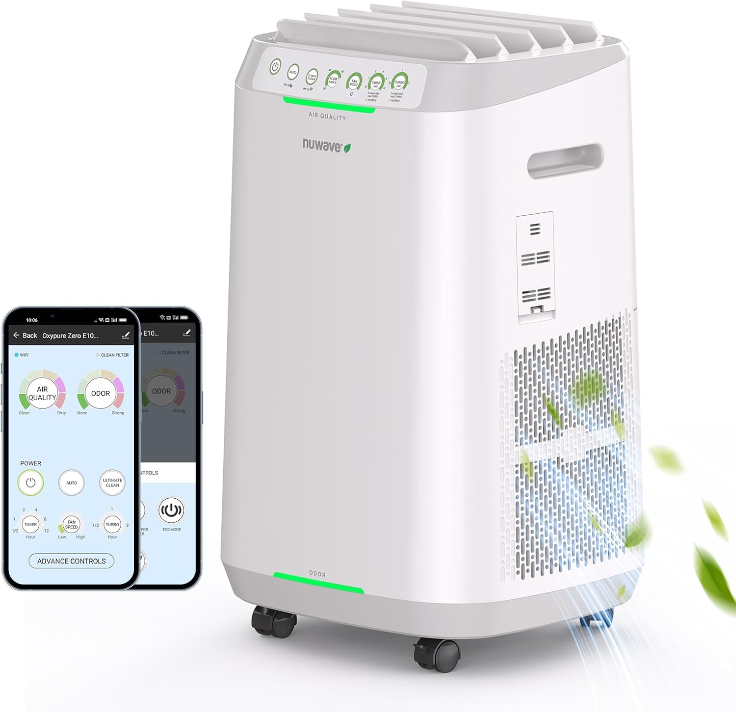 Nuwave OxyPure ZERO Air Purifier for Home Large Rooms Up to 2,002 Sq Ft 100% Particle Removal to 0.1 Micron, Dual 4-Stage Filtration, Adjustable Airflow, Smart Air Cleaner Washable & Reusable Filter