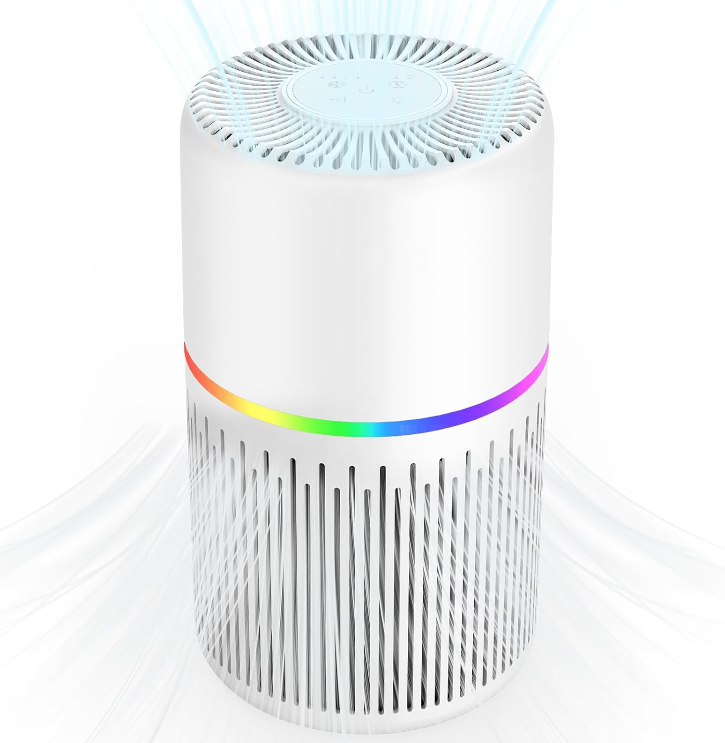 Air Purifiers for Home Bedroom Up to 1300 Ft²,FRESHDEW H13 True Fliter Air Purifier Cleaner with 360° Air Inlet RGB Lights,13dB Air Purifier for Pet Hair,Allergies,Dust,Smoke Wirldfire Pollen