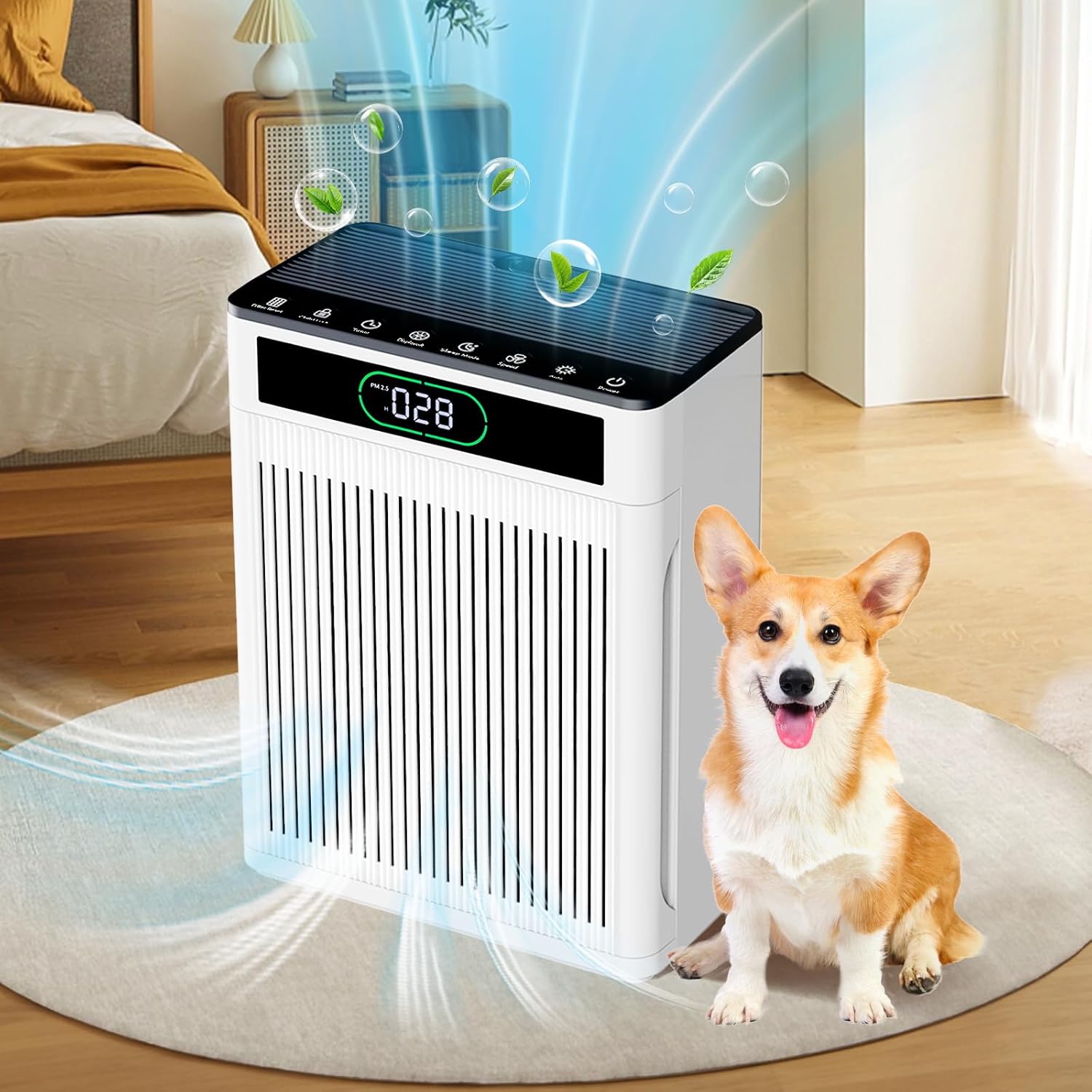Air Purifiers for Home Large Room Up to 2000 Ft², HEPA Air purifier for Home Pets with Filter, Auto Mode, Timer, PM 2.5 Display Air Quality Sensor Air Cleaner for Bedroom, Dorm room, Pets, Office