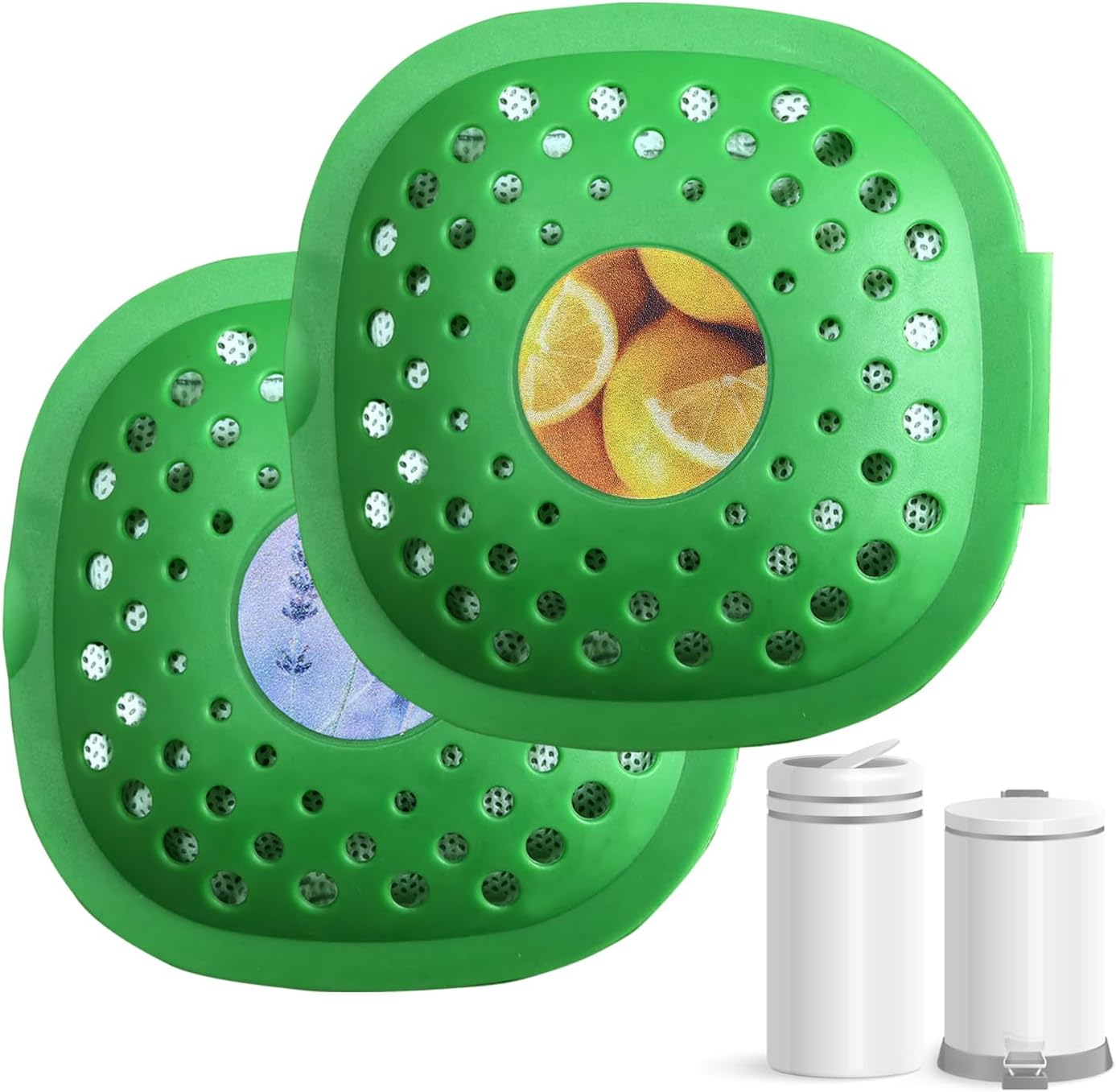 EVA&EVE 2 Pack Stick On Air Freshener for Trash/Garbage Can,Natural Lemon&Lavender Scent Activated Charcoal Odor Eliminator for Indoor Kitchen Trash/Garbage Can, Wardrobe/Closet/Shoe Air Freshener