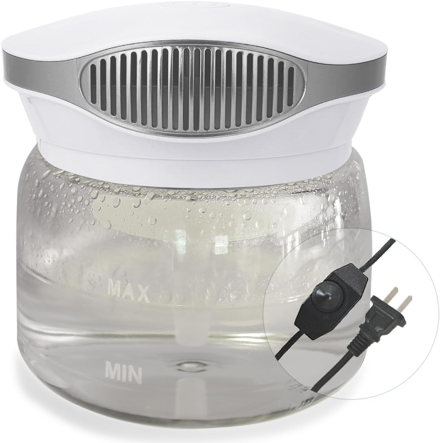 Water Air Purifiers for Home, Variable Speed Air Washer Aroma Diffuser, Quiet Rainbow Air Purifier with Water, Air Washer Humidifier, Essential Oils Fresher With Night Light for Home, Bedroom, Grey