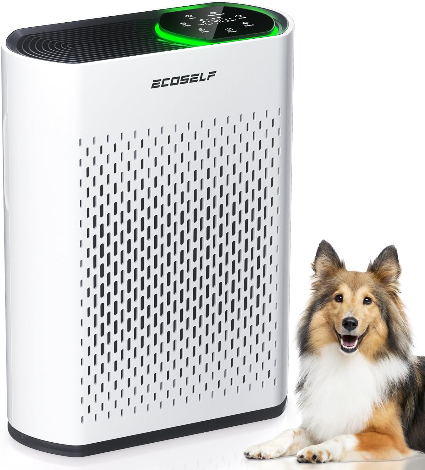 Air Purifiers for Home Large Room Up to 2400 Ft² with Air Quality Monitor 20dB Sleep Mode, Powerful Air Purifier for Bedroom Office Living Room HAP602 White