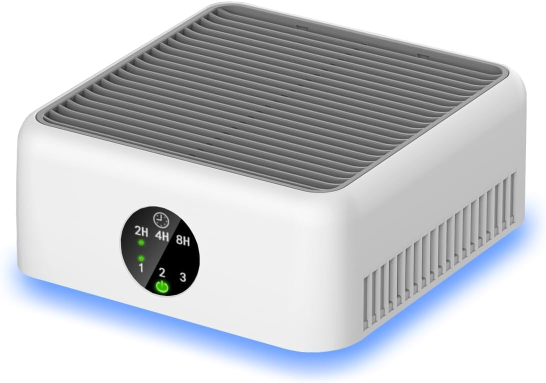 Air Purifiers for Home,True HEPA Air Purifier for Pets Up to 615 Ft²,15dB Quiet,for Smoke Pollen Odors,Small Air Purifier for Bedroom,Portable Desk Purifyer for Office, Filter for Dorm Travel (White)