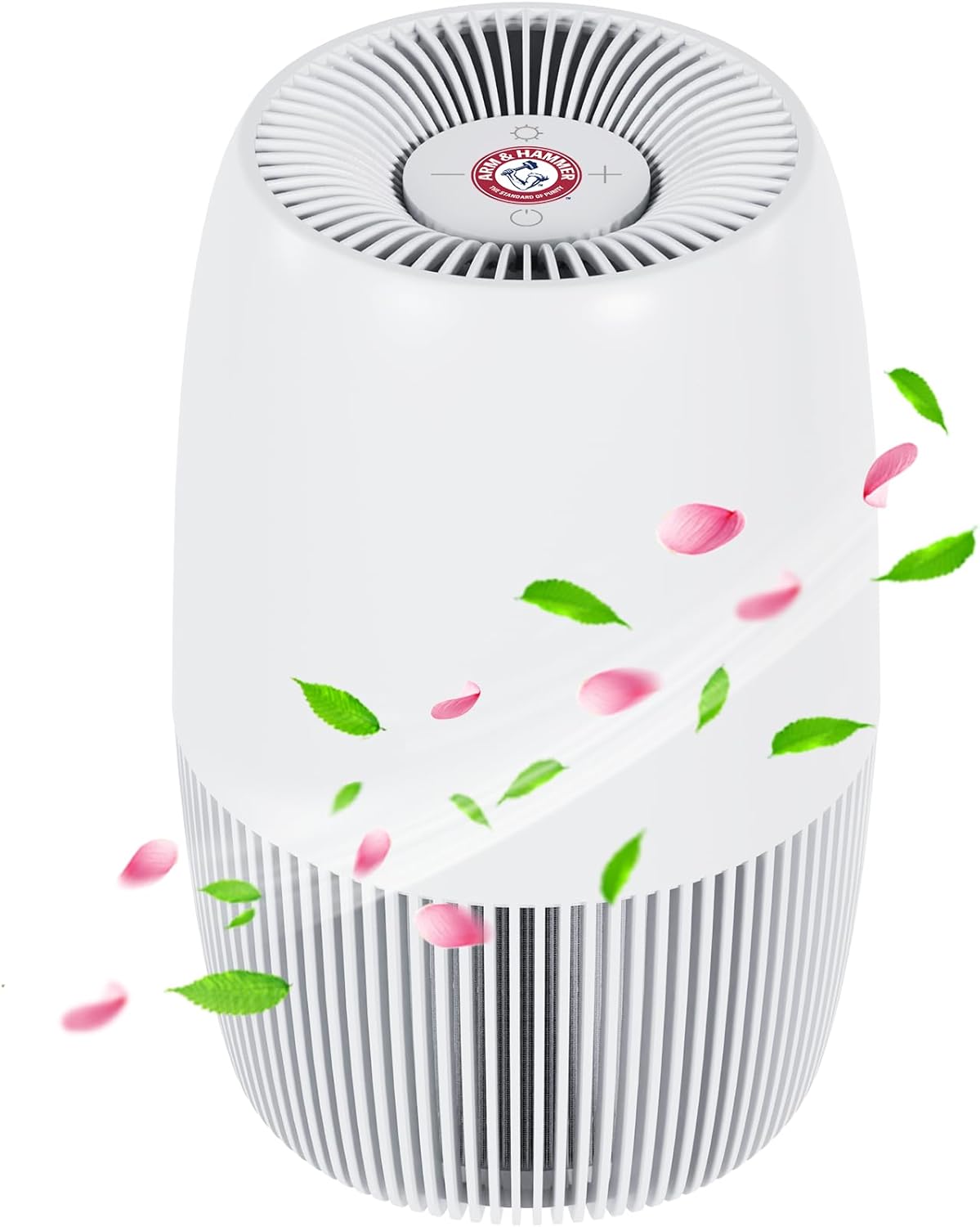 ARM & HAMMER AH301W-1 Air Purifier with Night Light, HEPA Filter Captures 99.97% of Smoke, Pollen, Pet Dander & Odors, Quiet for Bedroom, Office, Home, Pearl White