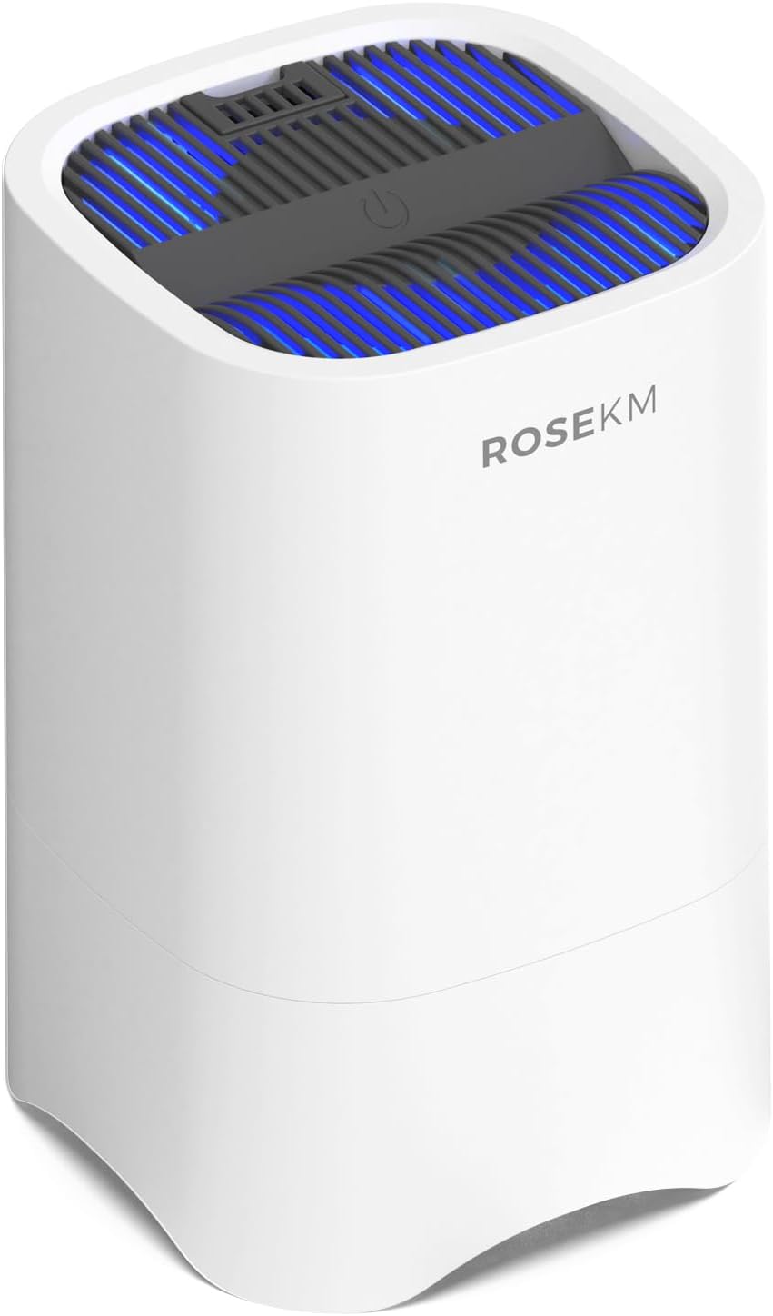 Small Air Purifiers for Home, HEPA Air Purifiers for Small Room, Desktop Mini Air Purifier for Office, Dorm, Bedroom,Pets, Quiet Air Cleaner for Smoke, Dust, 0dor(Grey)