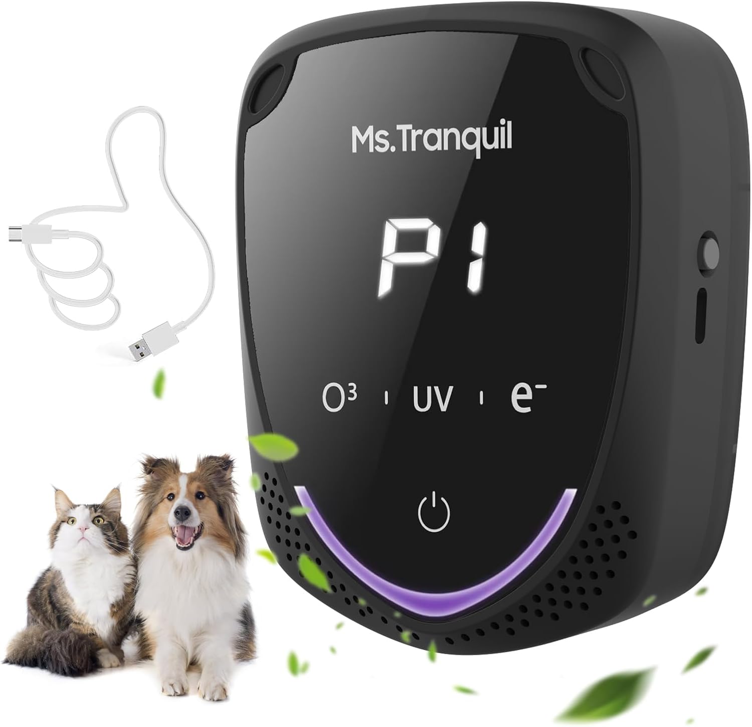 Portable Rechargeable Air Purifier, Pet Odor Eliminator for Home for Cat Litter Box, Dog Urine, Ozone & Ionizer Deodorizer for Small Room, Toilet, Shoe Cabinet, Silent No Filter Needed