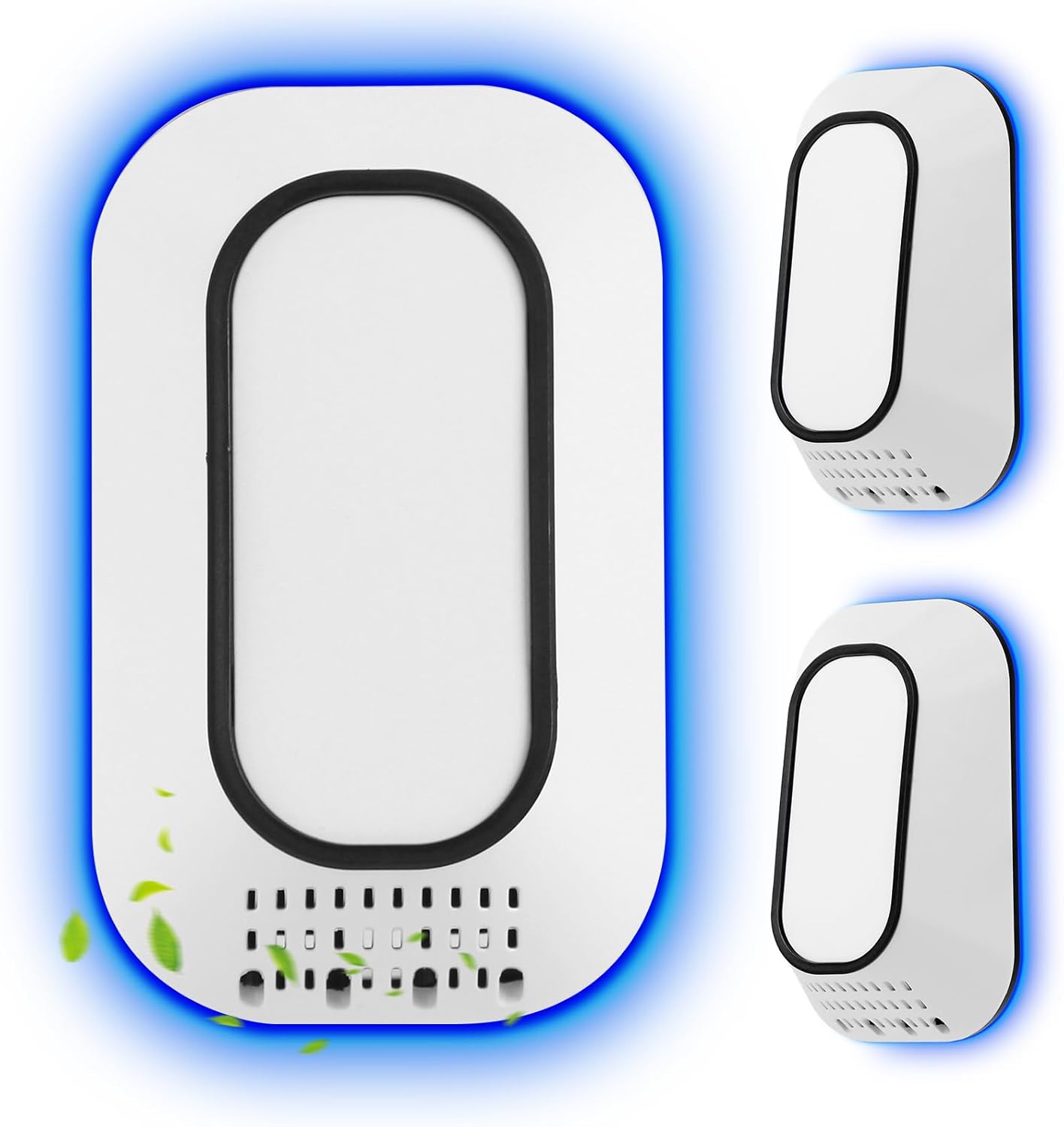 3-Pack Plug in Ionizer Air Purifier with Ice Blue Hover Light, 4 Built-in Brushes Negative Ion Air Purifier for Home,2W Ultra-Low Energy for Bedroom, Office Desk,Living Room,Bathroom(3)