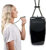 AirTamer A320 Rechargeable Personal Air Purifier, Proven Performance, Virus and Pollutant Tested*, Black with Leather Travel Case