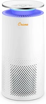 Crane True HEPA Air Purifier Pre-Filter & UV Light, Covers Up to 500 sq ft, Large Room Air Cleaner for Bedroom, Living Room, Nursery, or Office, Removes Dust, Pollen, Pet Dander & Wildfire Smoke