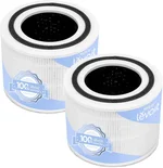 LEVOIT Genuine Core300-P Replacement Filter, Core 300-RF Air Purifier Core300S Filters, Supports HEPA Sleep Mode, High-Efficiency Activated Carbon for Removal of Smoke, Odor, Allergens, Pollen, 2 Pack