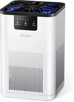 AROEVE Air Purifiers for Bedroom Air Purifier With Aromatherapy Function For Pet Smoke Pollen Dander Hair Smell 20dB Air Cleaner For Bedroom Office Living Room, MK06- White(Available for California)