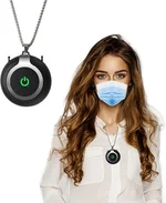 Rechargeable Ionizer Air Purifier, Wearable Air Purifier, Mini Necklace Air Purifier for Home, Kitchen, Portable Travel Air Cleaner with Carbon Fiber for Smell, Office, Bedroom, Kitchen-Black