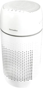 Homedics Air Purifier, 5-in-1 Tower Air Purifier, 99% HEPA-Type Filtration with UV-C Technology and Carbon Odor Filter, 4 Speeds, Essential Oil Aromatherapy Tray, for Medium Rooms