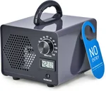 CREWORKS Ozone Generator, 48000 mg/h High Capacity Ozone Machine for Car Home Smoke Pet Odor Removal, Commercial Ozone Odor Eliminator Air Purifier with Timer Display for 3200 sq ft Room, Black