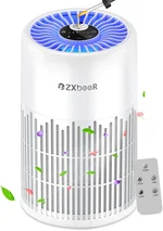 ZXBEER H13 True HEPA Air Purifier with Remote Control, Night Light, Timer, Sleep Mode, Quiet Air Cleaner for Baby, Living Room, Kitchen (White)