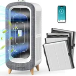 Jafända Air Purifier JF500 with 4 HEPA 13 Activated Carbon Filters Up to 2105ft², Air Cleaner 22dB Sleep Mode for Home Bedroom Large Room Pets Smokers, Removes 99.97% Mold Odor Dander Allergies