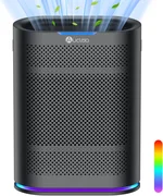 Air Purifiers for Home Large Room Cover 2,100 Ft², Home Air Purifier with Air Quality Monitor & Aromatherapy, Auto H13 Air Purifier Removes Pets Hair Dust Smoke Odor, with 7 Colors Light (Black)