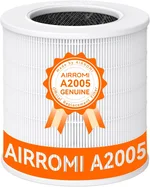 AIRROMI A2005 HEPA Air Purifier Replacement Filter, 3-In-1 Original Filter, Remove 99.97% of 0.3 Micron Particle 1 Pack White Activated Carbon 1Pack