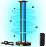 Qualirey 100w UV Light Ozone free Sanitizer Ultraviolet Disinfection Lamp for Whole Room and House,disinfection Device Mold Dust with 3 gear Timer Remote Control,for Bathroom, Toilet, Office or Travel