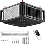 Abestorm 270 Degree Intake Air Filtration System, 780 CFM Workshop Hanging Dust Collector with Remote Control, Ceiling Mounted for Woodworking Shops and Garage, 2-speed Adjustment, DecDust 780