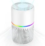 Air Purifiers for Home Bedroom Up to 1300 Ft² FRESHDEW H13 True Filter Air Purifier Cleaner with 360° Air Inlet RGB Lights 13dB Air Purifier for Pet Hair Allergies Dust Smoke Wildfire Pollen