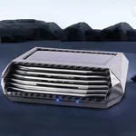 Solar-Powered Car Air Purifier with USB Charging & Ozone Odor Elimination - Portable HEPA Filter-Free Ionizer for Pet Odors, VOCs - Compact, Silent, Best for Car Use (8813 carbon fiber)