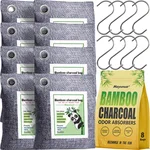 Activated Charcoal Odor Absorber for Strong Odor in Basement, Car, Closet, Shoe, 8 Pack Bamboo Charcoal Air Purifying Bags Deodorizer Odor Eliminator for Home