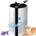 Air Purifier for Bedroom & Nursery,True HEPA 13 Reusable Filter,22dB Ultra Quiet,Removes Pet Hair Allergies Dust Smoke Odor,4 Honeycomb Lights, Aromatherapy,AH085-White